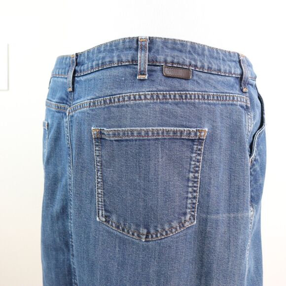 Boden Size 14 Pleated Front Jean Skirt Medium Wash Blue Denim - Picture 4 of 8